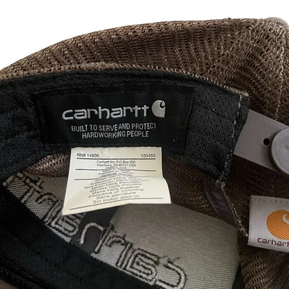 Carhartt Men's Gray Canvas Mesh-Back Logo Graphic Snapcap One size - Picture 3 of 5